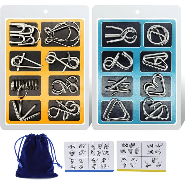 đ§ đ Metall-Puzzleringe (8 Teile) Blue Edition Gehirntrainingđđ