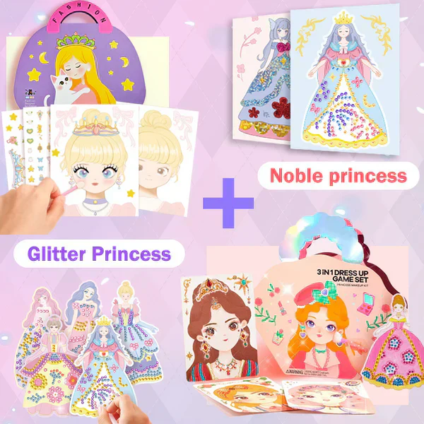 👑 50% RABATT SONDERANGEBOT! ✨ 3-in-1 Prinzessin Ankleid- & Schminkset - Enthält Kronen, Zauberstäbe & Schminke für Kreative Rollenspiele 🧚♀️✨
