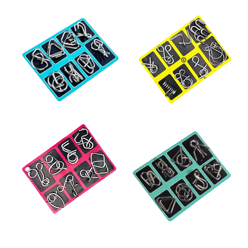 🧠🔠Metall-Puzzleringe (8 Teile) Blue Edition Gehirntraining🔗🔗