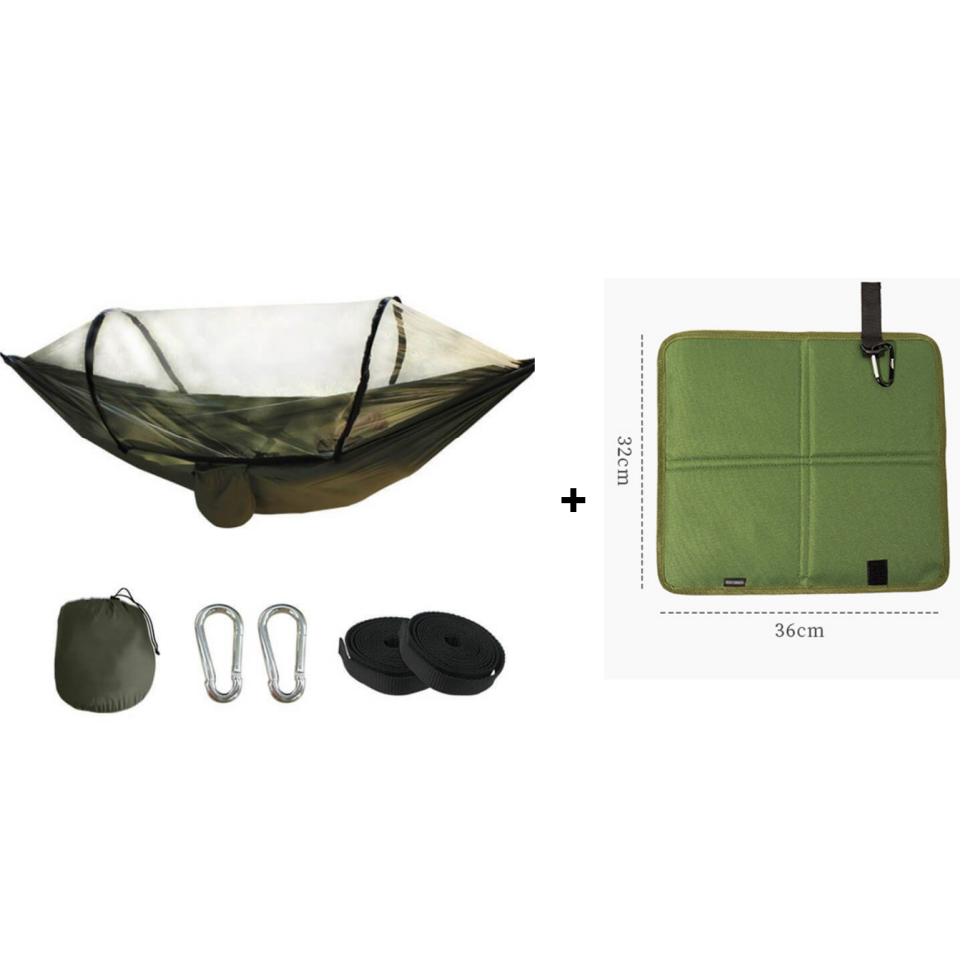 🛏️🏕️Vollautomatische Speed-Open-Hängematte mit Netz 🦟🔥 Sommer-Sale: Jetzt 50 % Rabatt! 🌿