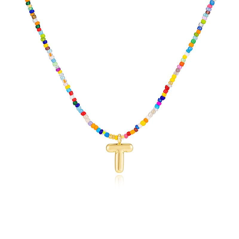 🌈 Buchstaben-Perlenkette für Damen🔤A-Z