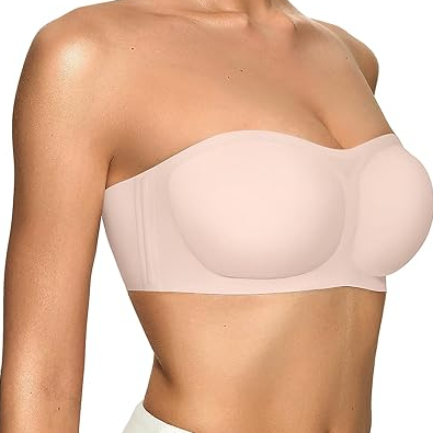 💞 Nahtloser Bandeau-BH ohne Träger – Rutschfest, stützend & bügellos mit Push-up-Effekt!