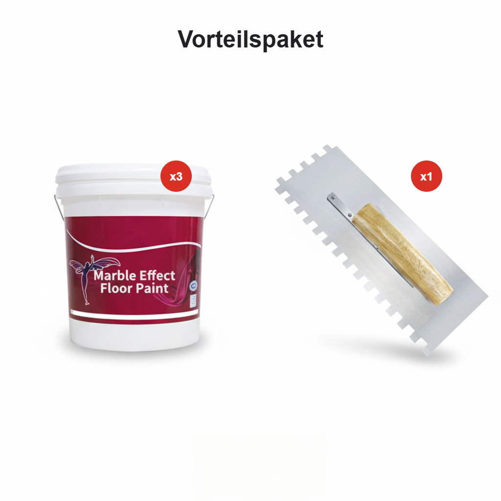 Hochglanz Epoxid-Bodenbeschichtung mit Marmoreffekt - Kratzfest, Wasserbasis, DIY