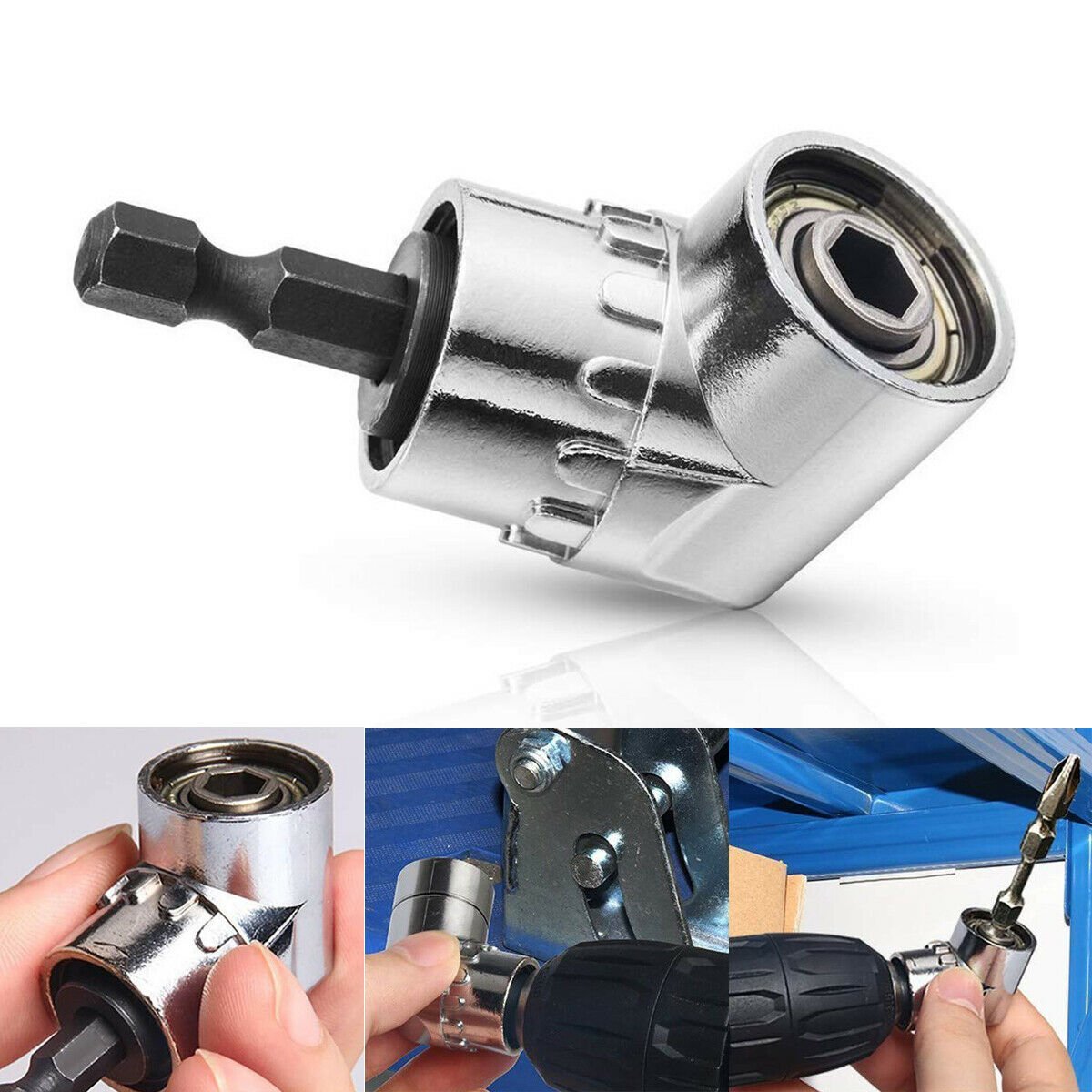 105° Winkelschrauber-Aufsatz 🛠️ mit Verlängerung und Bitsatz 💪 für Schraubendreher & Stecknuss-Adapter 😊