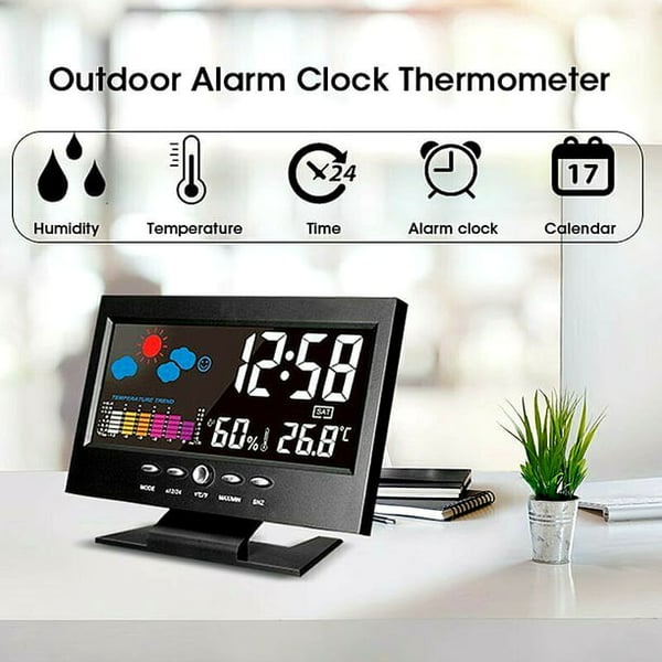 ✨⏰ Letzter Tag der Aktion 50 % 🔥 Digitaler LED-Temperatur- und Luftfeuchtigkeitsmesser Wettervorhersage LED-Zähler Wecker