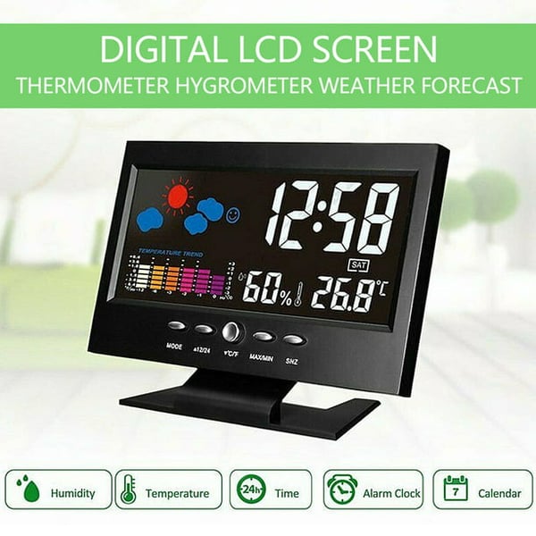 ✨⏰ Letzter Tag der Aktion 50 % 🔥 Digitaler LED-Temperatur- und Luftfeuchtigkeitsmesser Wettervorhersage LED-Zähler Wecker