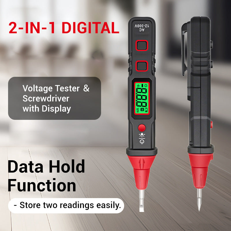 2-in-1 Digitaler Spannungsprüfer & Schraubendreher mit Display