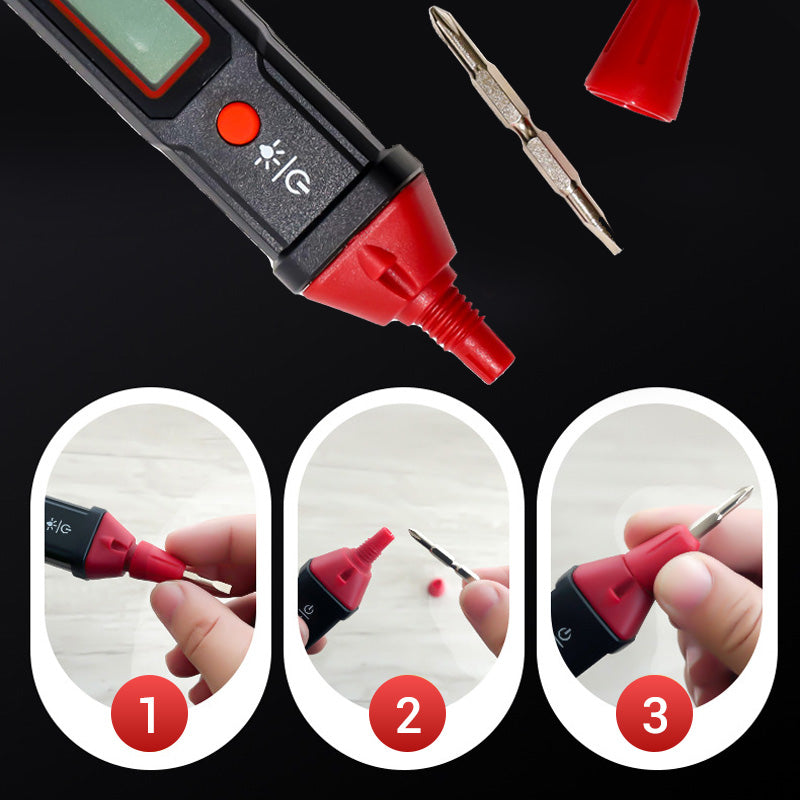 2-in-1 Digitaler Spannungsprüfer & Schraubendreher mit Display