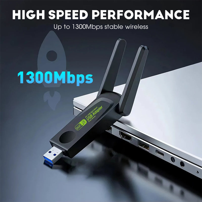 1300 Mbit/s USB-WLAN-Dualband-Netzwerkadapter für PC
