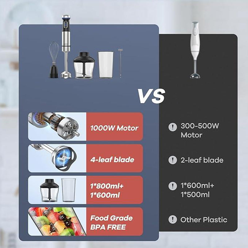 4-in-1 1000W Hand-Stabmixer-Set ⚡🔧