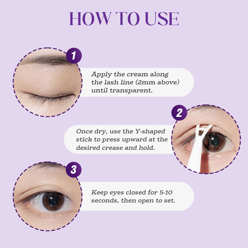 Langanhaltende und unsichtbare Styling-Creme für doppelte Lidfalte