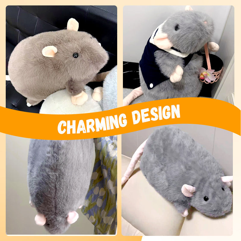 🐭💖 Niedliches Plüschratten-Kuscheltier & Kissen