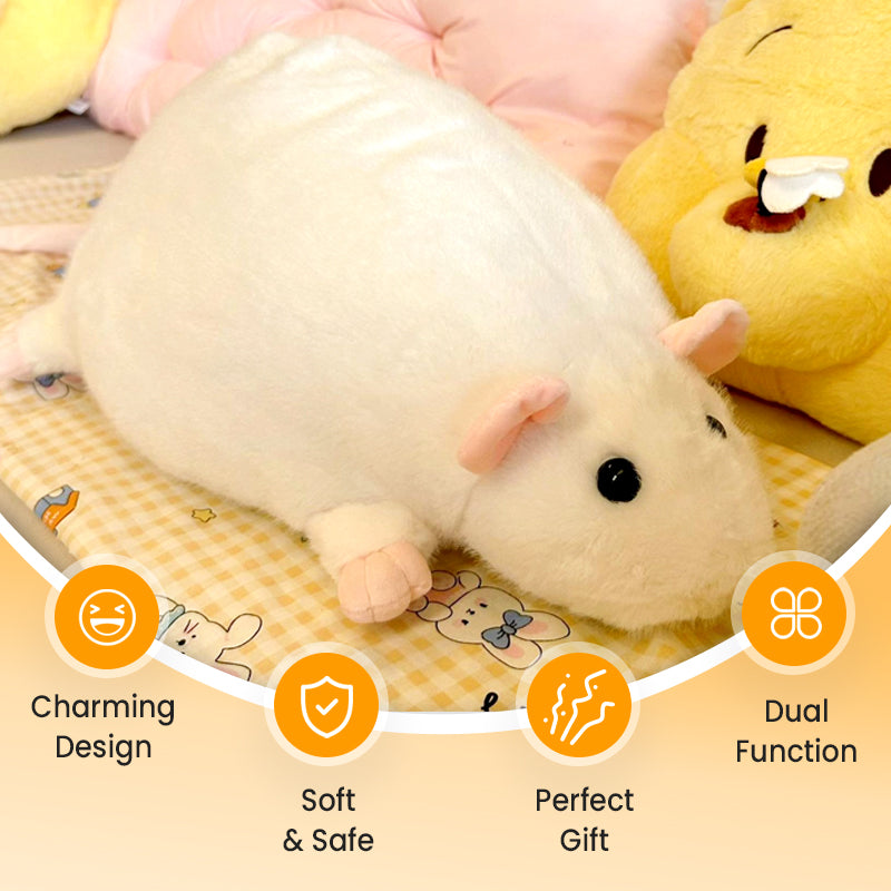 🐭💖 Niedliches Plüschratten-Kuscheltier & Kissen