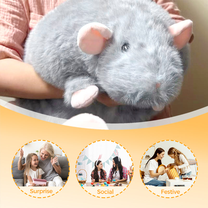 🐭💖 Niedliches Plüschratten-Kuscheltier & Kissen