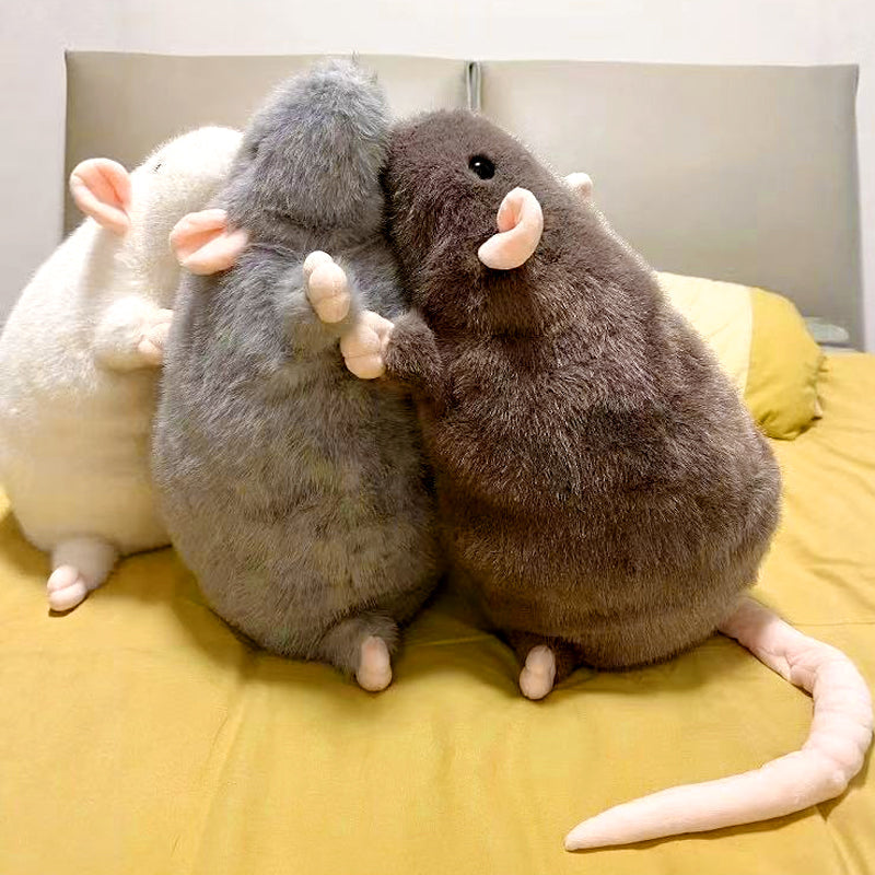 🐭💖 Niedliches Plüschratten-Kuscheltier & Kissen