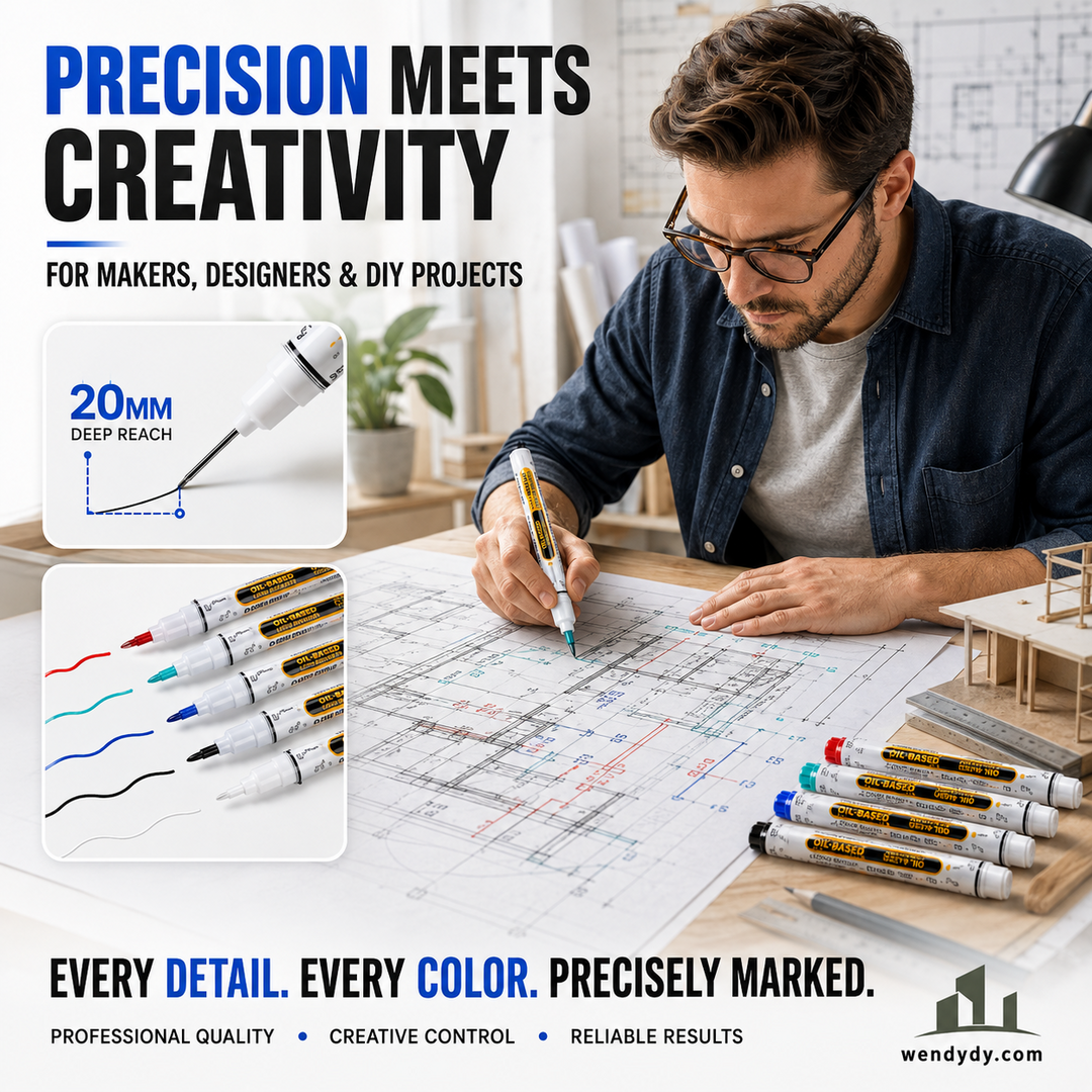🖊️Precisiepunt sneldrogende marker op oliebasis