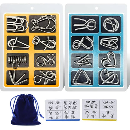 🧠🔠Metall-Puzzleringe (8 Teile) Blue Edition Gehirntraining🔗🔗