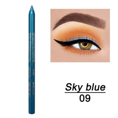 📢📢50% RABATT!!⏰24 Stunden lang anhaltender, wasserfester Farb-Eyeliner – 14 Farben, Perlmutt- und Matt-Finish, einfach anzuwenden🎨