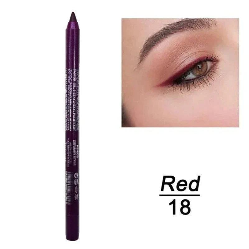 📢📢50% RABATT!!⏰24 Stunden lang anhaltender, wasserfester Farb-Eyeliner – 14 Farben, Perlmutt- und Matt-Finish, einfach anzuwenden🎨