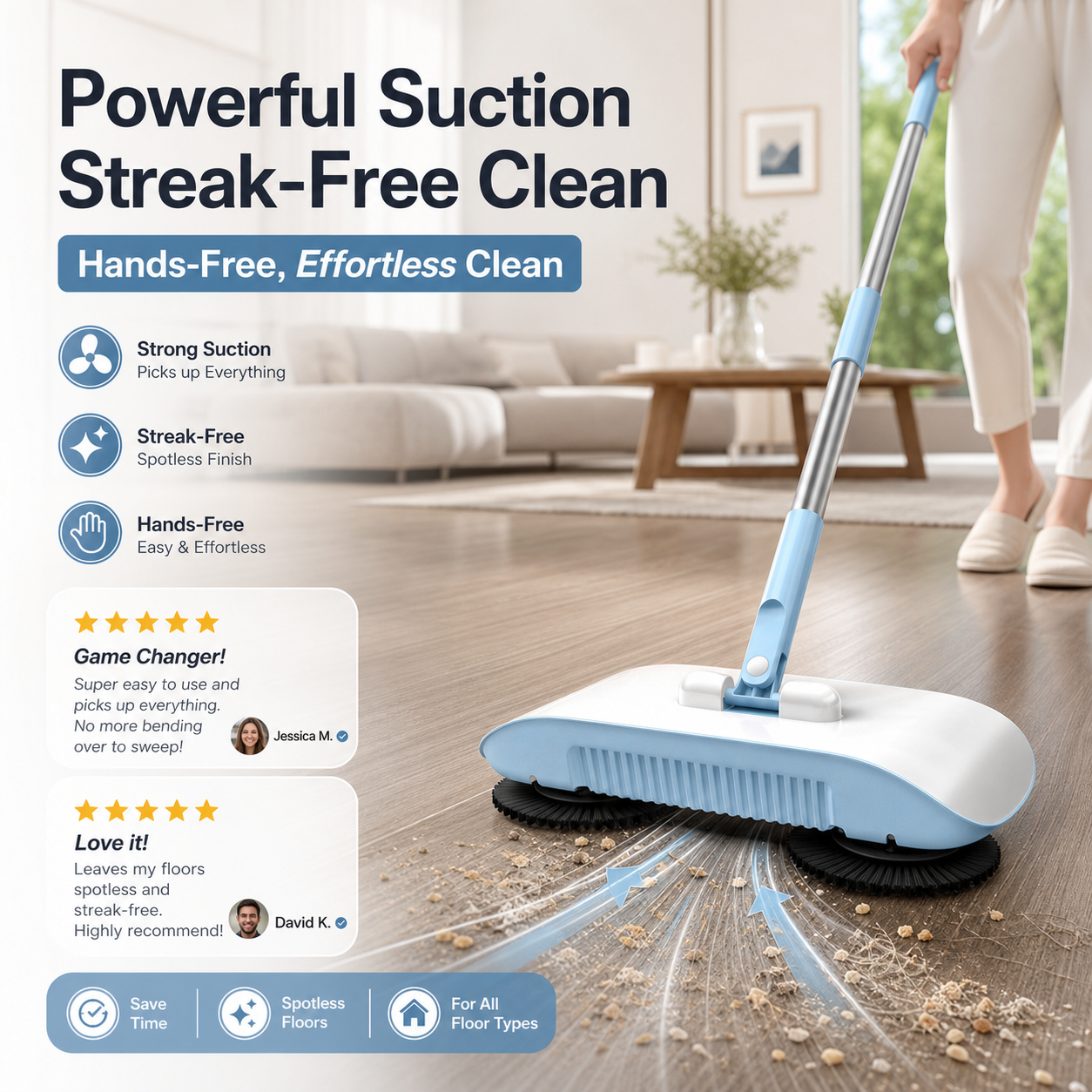🤖🧹 Smart-Roboterstaubsauger mit Wisch- & Kehrfunktion – für Hartböden, leicht & vielseitig, jetzt −50%