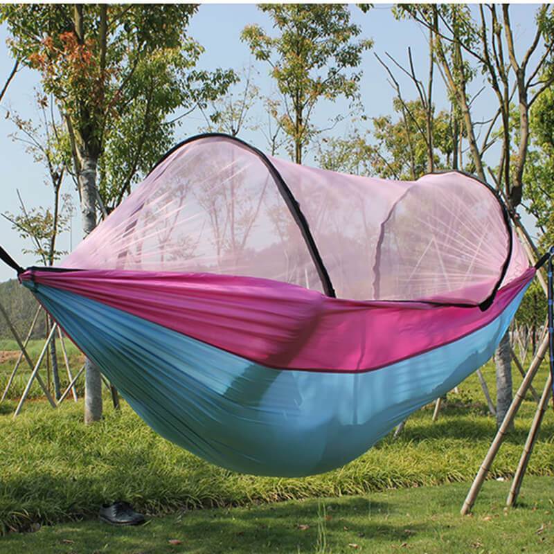 🛏️🏕️Vollautomatische Speed-Open-Hängematte mit Netz 🦟🔥 Sommer-Sale: Jetzt 50 % Rabatt! 🌿