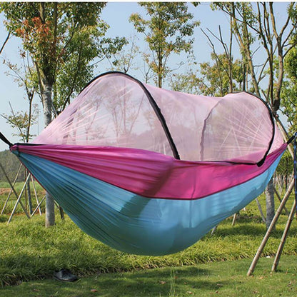 🛏️🏕️Vollautomatische Speed-Open-Hängematte mit Netz 🦟🔥 Sommer-Sale: Jetzt 50 % Rabatt! 🌿