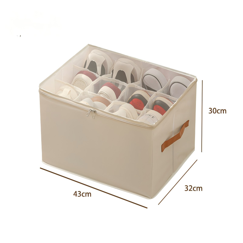 💥 Schuh-Organizer aus Stoff – platzsparende Aufbewahrungsbox – für bis zu 12 Paar Schuhe – ideal für Kleiderschränke, Flure & Reisen – schützt vor Staub & Schmutz