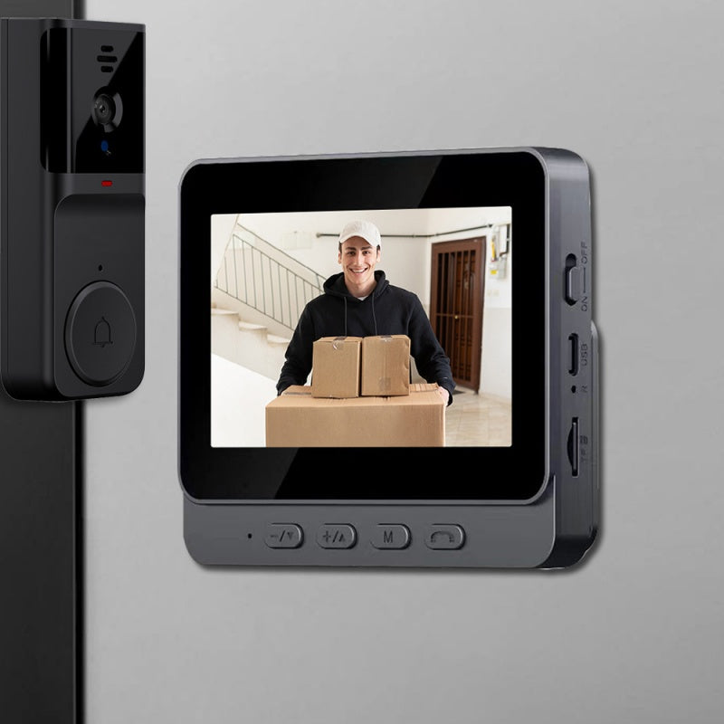 Drahtlose Türklingel-Kamera: 1080P, 170°-Winkel, 4,3-Zoll-Bildschirm, IPX65-Outdoor-Wasserdichtigkeit, Nachtsicht