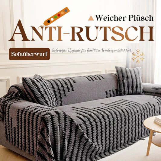 🛋️ 53% RABATT 2026! ✨ Plüsch Sofaüberwurf - Extra Dicke & Rutschfeste Decke mit Elastischen Kanten für Herbst und Winter 🍂❄️