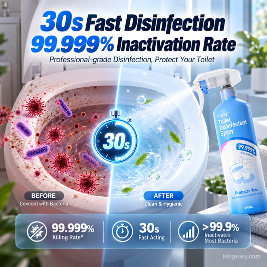 Professionelles Desinfektions- und antibakterielles Spray für Toiletten – 99,999 % Abtötungsrate | Wirkt innerhalb von 30 Sekunden | Ungiftig | Sicher für Mutter und Kind