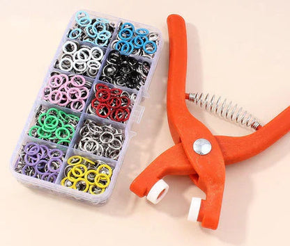 ✨Metalldruckknöpfe mit Befestigungszange Werkzeugsatz
