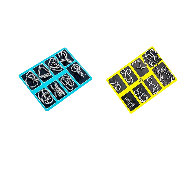 🧠🔠Metall-Puzzleringe (8 Teile) Blue Edition Gehirntraining🔗🔗