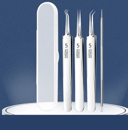 ⚡ 50% RABATT! ✨ EDELSTAHL-MITESSERENTFERNER - 7-teiliges Set für Tiefenreinigung, Präzisionswerkzeuge für Gesichtspflege, Sterilisierbar und Hautschonend 🌟🧴