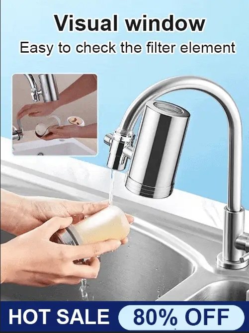 🔥 HOT SALE 50% OFF 🔥  Installationsfreier Edelstahl Haushalt Wasserhahn Wasserreiniger
