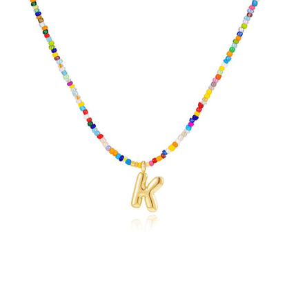 🌈 Buchstaben-Perlenkette für Damen🔤A-Z