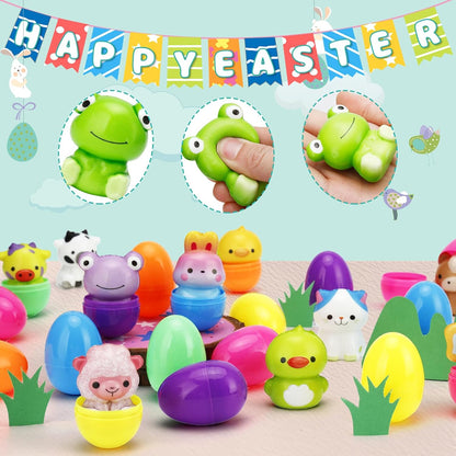 🔥12/24 STÜCK OSTER-EIER MIT LANGSAM AUFGEHENDEN SQUISHY-SPIELZEUGEN