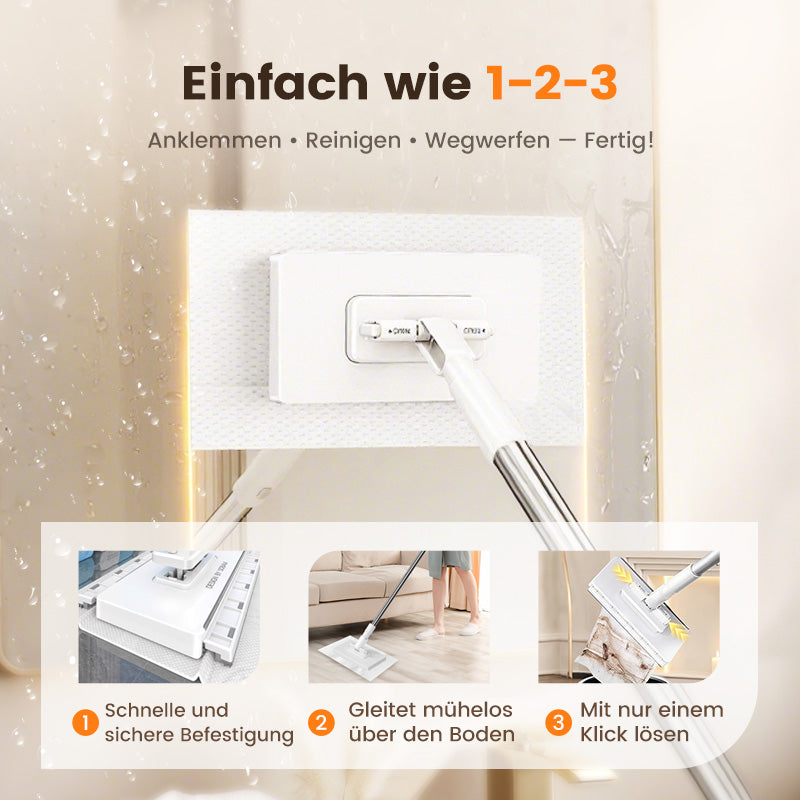 【🎁Limitiertes Angebot – 50% Rabatt!】🧹✨ Einweg-Staubmopp mit 4 wiederverwendbaren Bezügen – Praktisch und effektiv 💥🌟