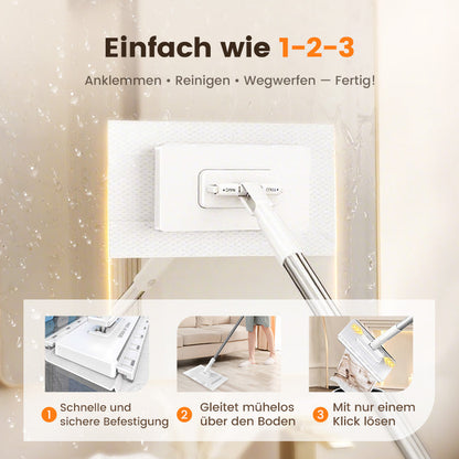【🎁Limitiertes Angebot – 50% Rabatt!】🧹✨ Einweg-Staubmopp mit 4 wiederverwendbaren Bezügen – Praktisch und effektiv 💥🌟