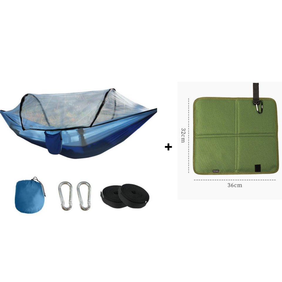 🛏️🏕️Vollautomatische Speed-Open-Hängematte mit Netz 🦟🔥 Sommer-Sale: Jetzt 50 % Rabatt! 🌿