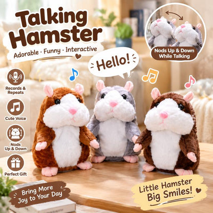 Sprechender Plüsch-Hamster – wiederholt alles, was man sagt, bewegt dabei automatisch den Kopf; ein Riesenspaß für Kinder und Erwachsene