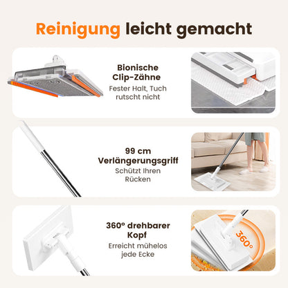 【🎁Limitiertes Angebot – 50% Rabatt!】🧹✨ Einweg-Staubmopp mit 4 wiederverwendbaren Bezügen – Praktisch und effektiv 💥🌟