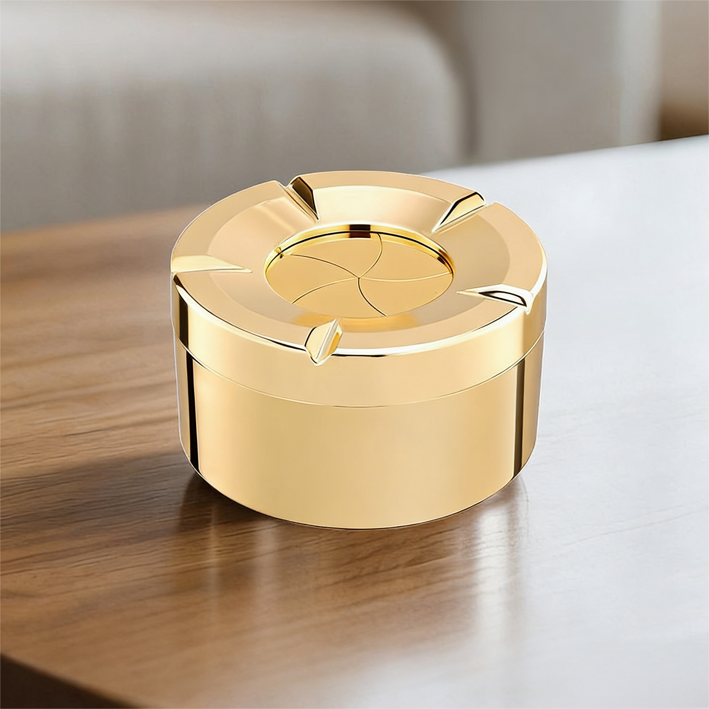 ✨✨360° Drehverschluss-Aschenbecher aus Edelstahl - Jetzt im Verkauf🚬🚬 Geruchsdicht & Mit Zigarettenhalter für Auto & Zuhause