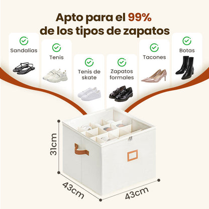 💥 Schuh-Organizer aus Stoff – platzsparende Aufbewahrungsbox – für bis zu 12 Paar Schuhe – ideal für Kleiderschränke, Flure & Reisen – schützt vor Staub & Schmutz