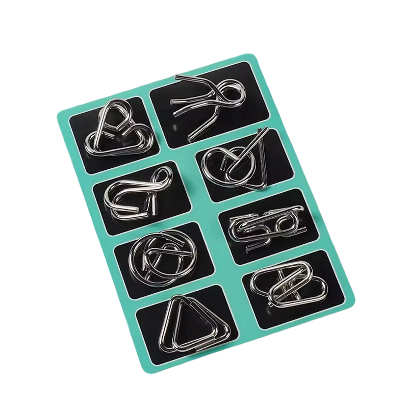 🧠🔠Metall-Puzzleringe (8 Teile) Blue Edition Gehirntraining🔗🔗