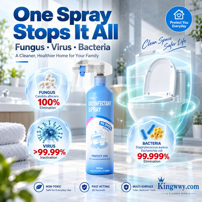 Professionelles Desinfektions- und antibakterielles Spray für Toiletten – 99,999 % Abtötungsrate | Wirkt innerhalb von 30 Sekunden | Ungiftig | Sicher für Mutter und Kind