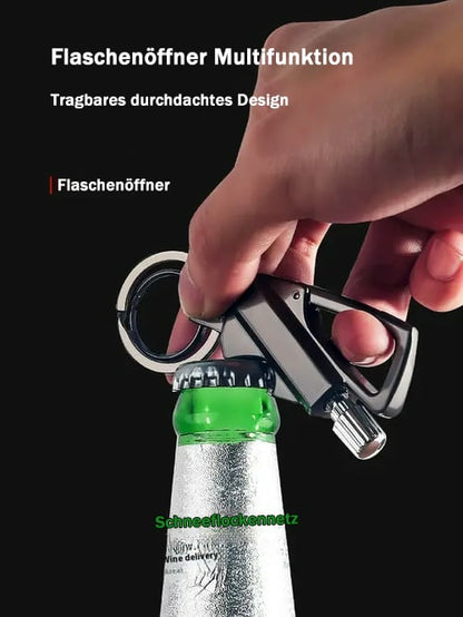 🔥 🔧 Multitool Schlüsselanhänger mit Flaschenöffner ✨ Edelstahl, Wiederverwendbar, Tragbar für Freizeit & Party 🍻