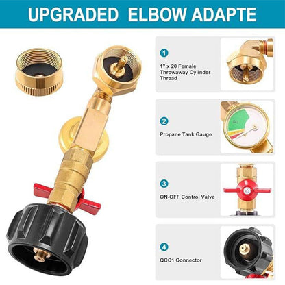 Propane Refill Elbow Adapter with Gauge💥FREE SHIPPING