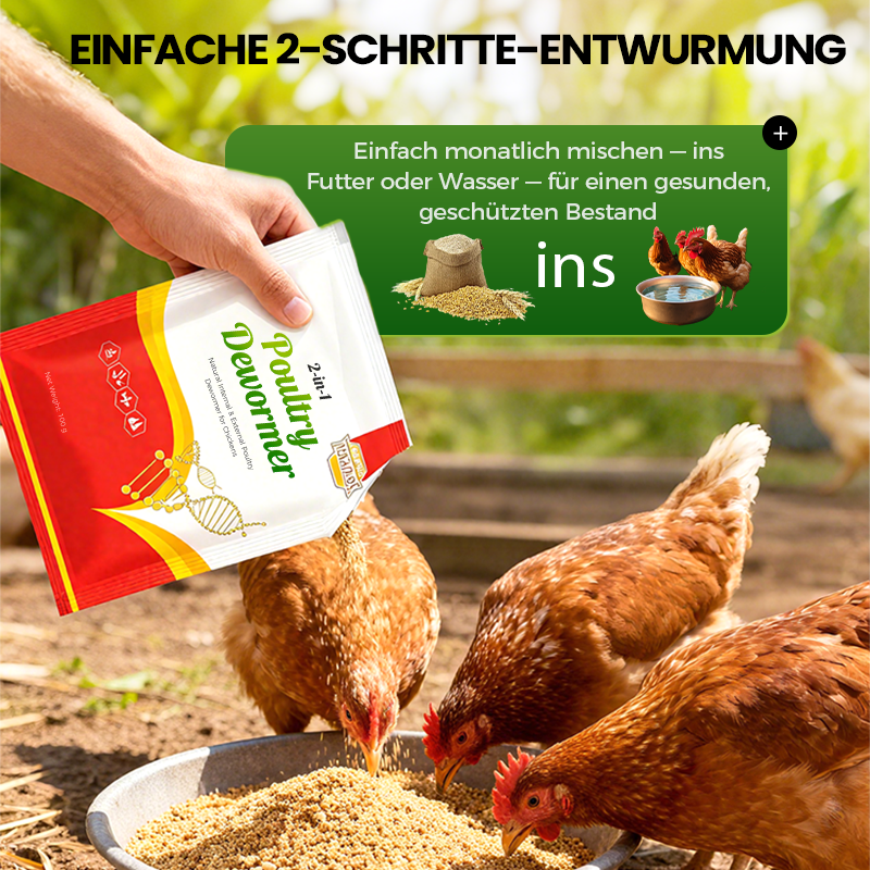 🐓Natürliches inneres und äußeres Entwurmungsmittel für Hühner