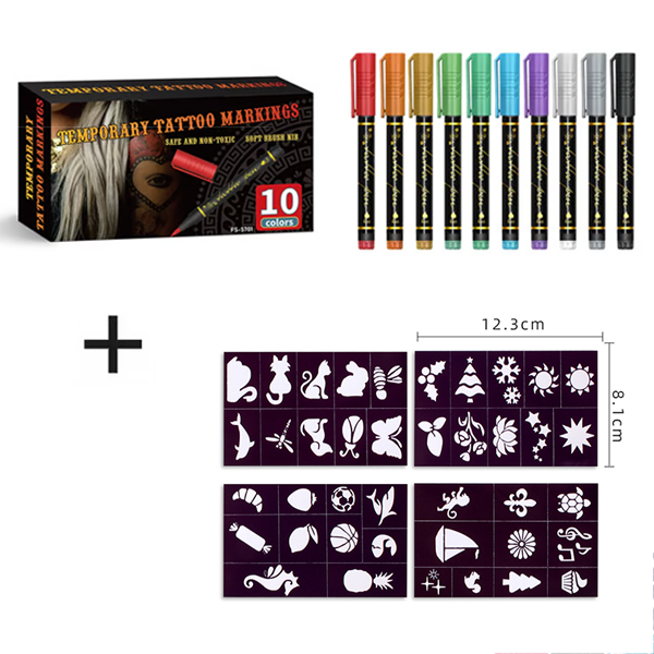 🎨Jetzt 50 % Rabatt! Temporäre Tattoo-Stifte für die Haut – Langanhaltende, wasserfeste Körperkunst-Tattoo-Stifte, DIY-Set für temporäre Tattoos für Partys, Festivals, Halloween & Cosplay
