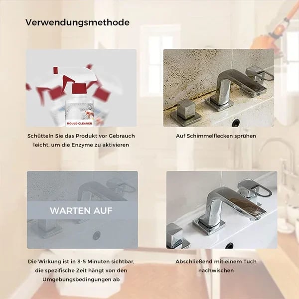 🧴🦠 Schimmel- & Mehltau-Entferner Schaumspray – Bleichfrei, Einfach Anzuwenden & Lang anhaltender Schutz 🚿